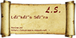Lökös Sára névjegykártya