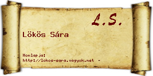 Lökös Sára névjegykártya