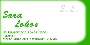 sara lokos business card